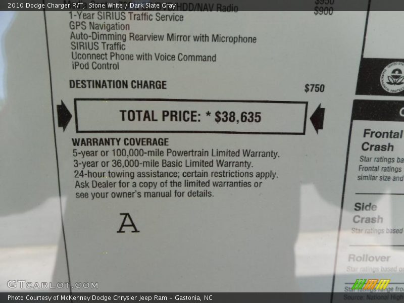 Stone White / Dark Slate Gray 2010 Dodge Charger R/T