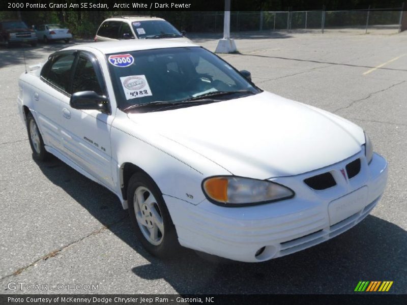 Arctic White / Dark Pewter 2000 Pontiac Grand Am SE Sedan