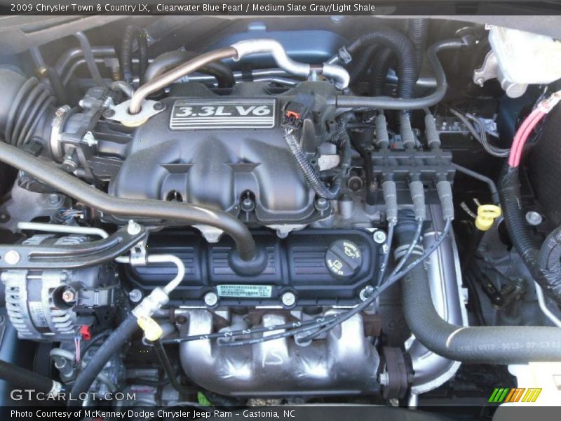 Clearwater Blue Pearl / Medium Slate Gray/Light Shale 2009 Chrysler Town & Country LX