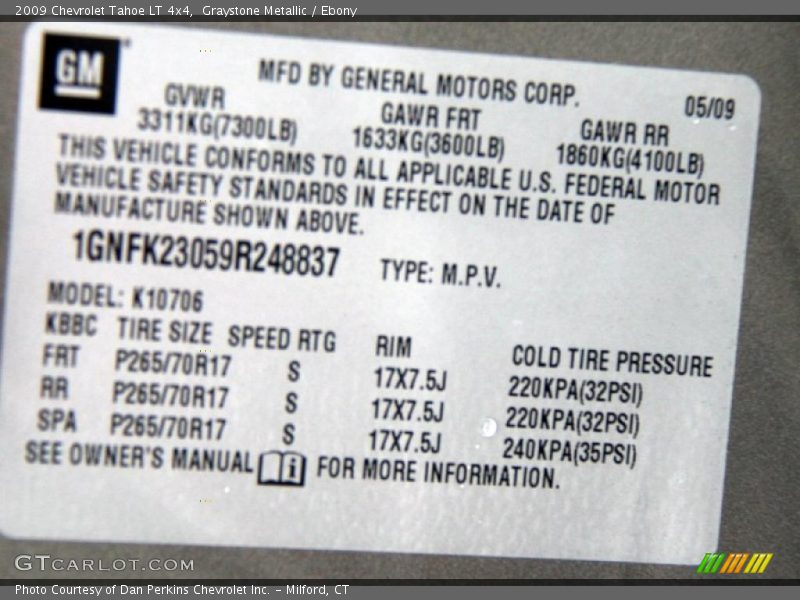 Graystone Metallic / Ebony 2009 Chevrolet Tahoe LT 4x4