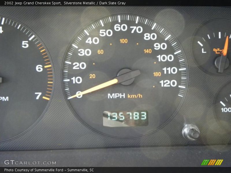 Silverstone Metallic / Dark Slate Gray 2002 Jeep Grand Cherokee Sport