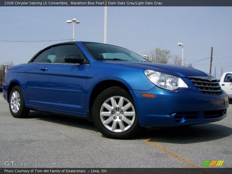 Marathon Blue Pearl / Dark Slate Gray/Light Slate Gray 2008 Chrysler Sebring LX Convertible