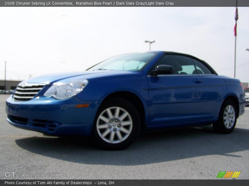 Marathon Blue Pearl / Dark Slate Gray/Light Slate Gray 2008 Chrysler Sebring LX Convertible