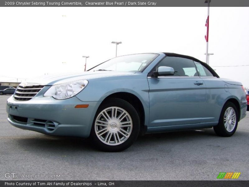 Clearwater Blue Pearl / Dark Slate Gray 2009 Chrysler Sebring Touring Convertible