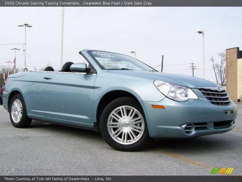 Clearwater Blue Pearl / Dark Slate Gray 2009 Chrysler Sebring Touring Convertible