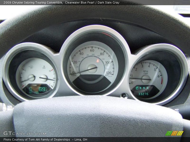 Clearwater Blue Pearl / Dark Slate Gray 2009 Chrysler Sebring Touring Convertible