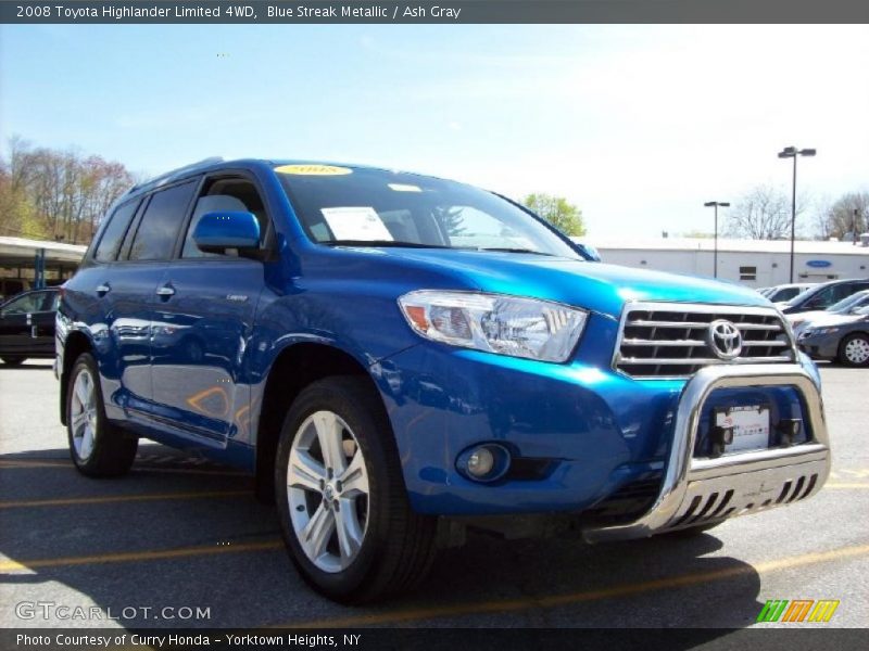 Blue Streak Metallic / Ash Gray 2008 Toyota Highlander Limited 4WD