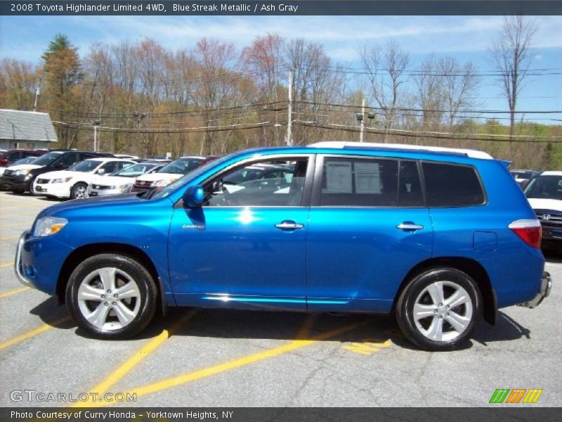 Blue Streak Metallic / Ash Gray 2008 Toyota Highlander Limited 4WD