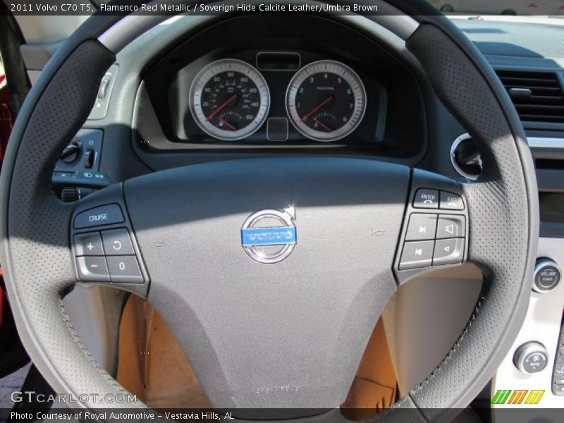 Flamenco Red Metallic / Soverign Hide Calcite Leather/Umbra Brown 2011 Volvo C70 T5