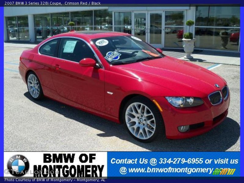 Crimson Red / Black 2007 BMW 3 Series 328i Coupe
