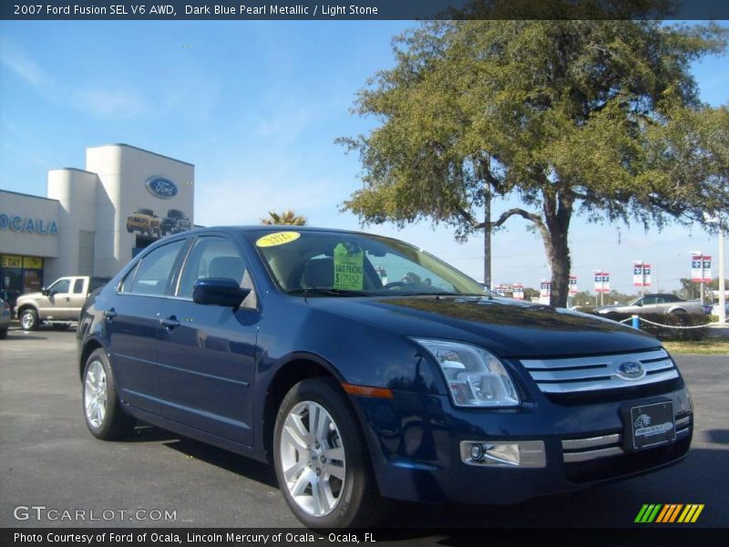 Dark Blue Pearl Metallic / Light Stone 2007 Ford Fusion SEL V6 AWD