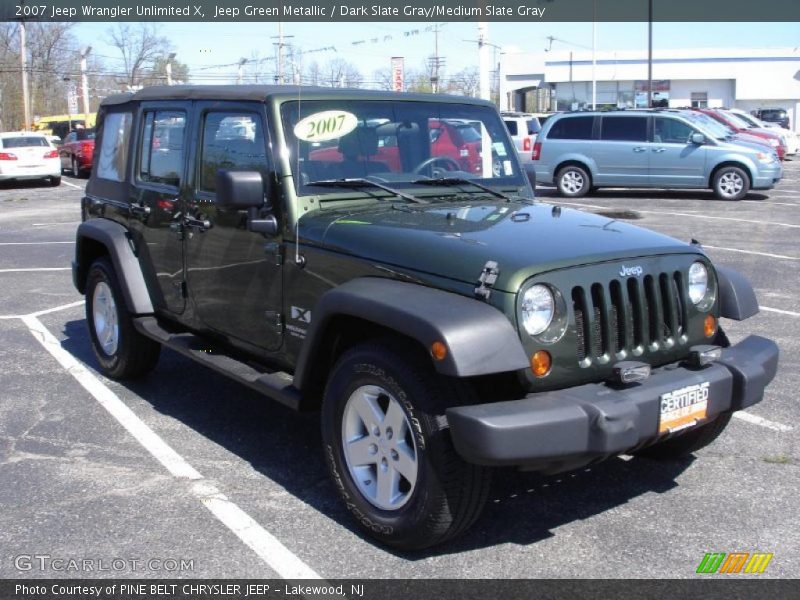 Jeep Green Metallic / Dark Slate Gray/Medium Slate Gray 2007 Jeep Wrangler Unlimited X