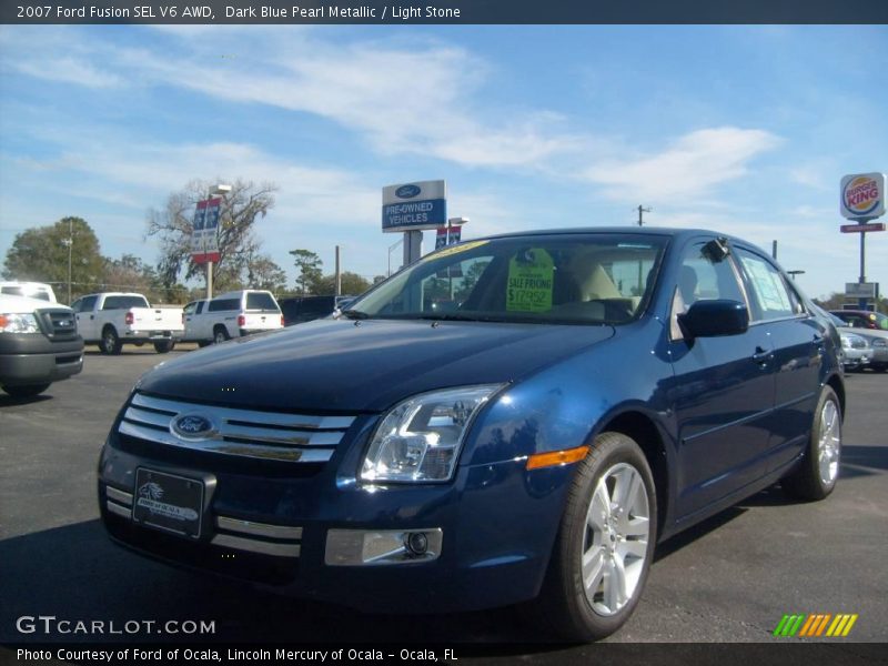 Dark Blue Pearl Metallic / Light Stone 2007 Ford Fusion SEL V6 AWD
