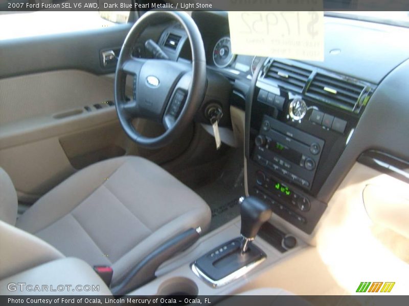 Dark Blue Pearl Metallic / Light Stone 2007 Ford Fusion SEL V6 AWD