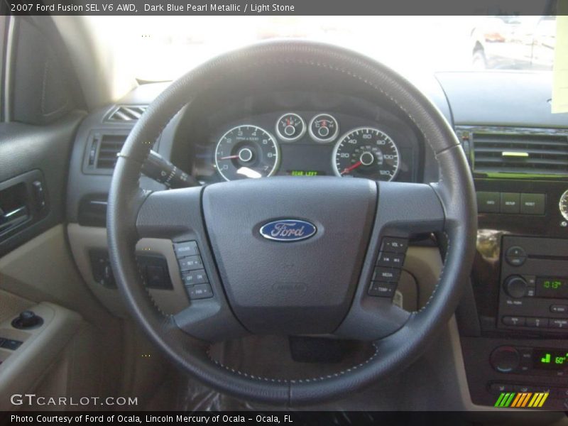 Dark Blue Pearl Metallic / Light Stone 2007 Ford Fusion SEL V6 AWD