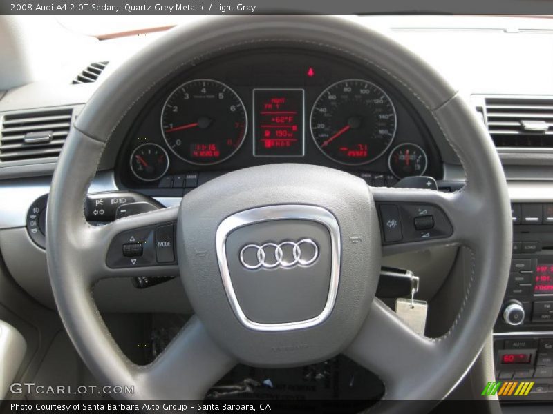 Quartz Grey Metallic / Light Gray 2008 Audi A4 2.0T Sedan