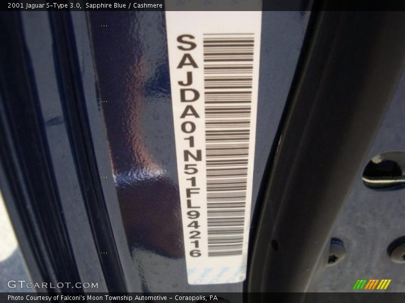 Sapphire Blue / Cashmere 2001 Jaguar S-Type 3.0