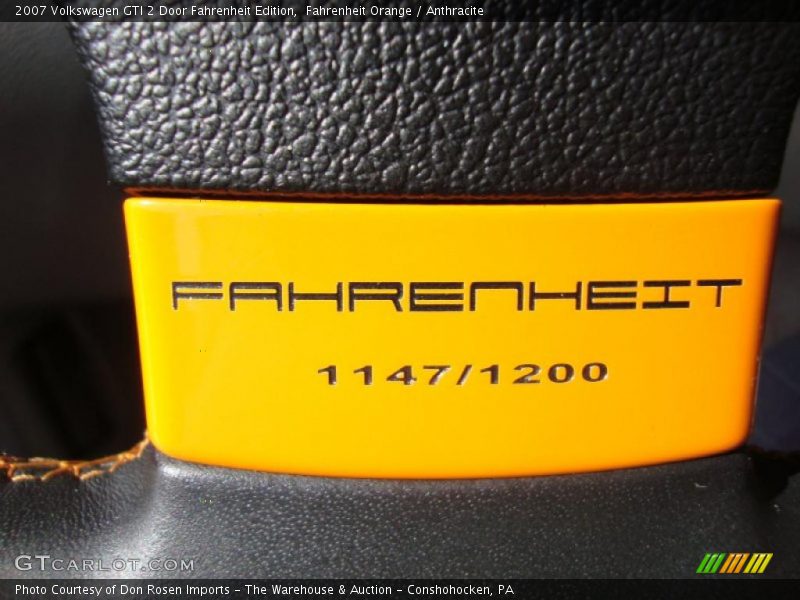 Fahrenheit Orange / Anthracite 2007 Volkswagen GTI 2 Door Fahrenheit Edition