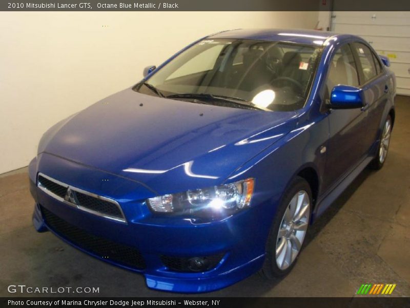 Octane Blue Metallic / Black 2010 Mitsubishi Lancer GTS