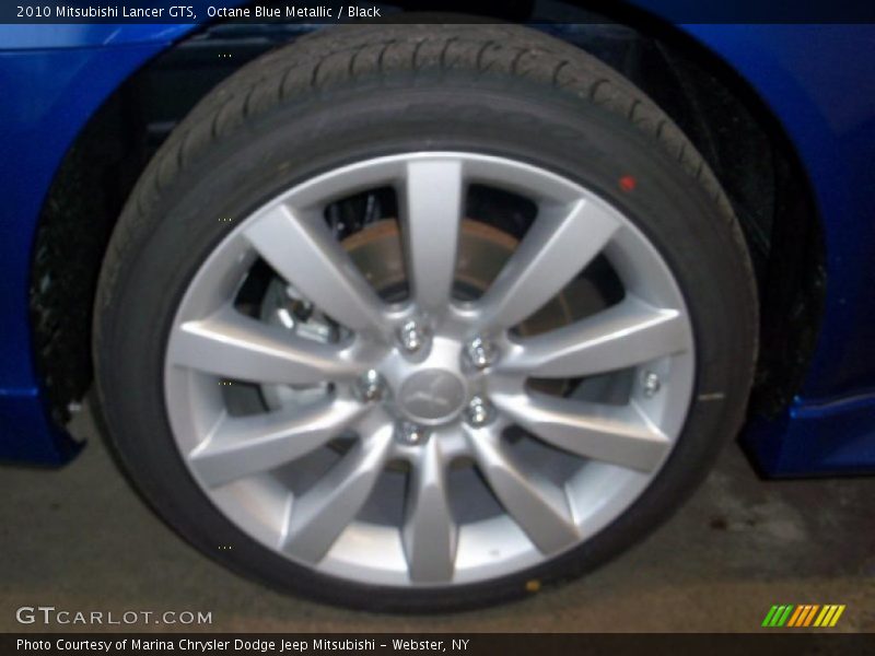 Octane Blue Metallic / Black 2010 Mitsubishi Lancer GTS