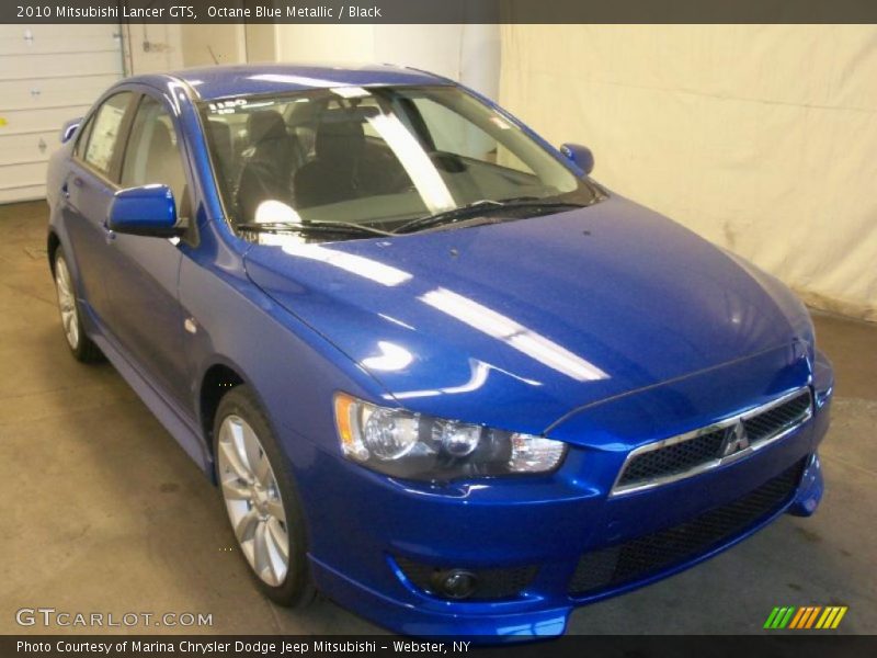 Octane Blue Metallic / Black 2010 Mitsubishi Lancer GTS