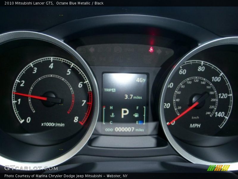 Octane Blue Metallic / Black 2010 Mitsubishi Lancer GTS