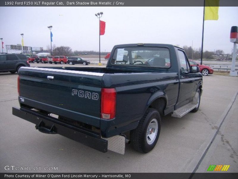 Dark Shadow Blue Metallic / Grey 1992 Ford F150 XLT Regular Cab