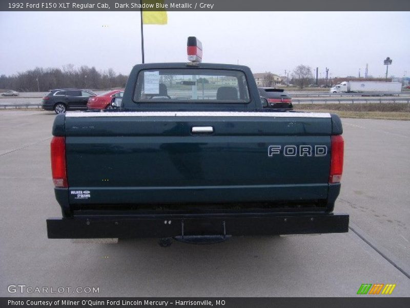 Dark Shadow Blue Metallic / Grey 1992 Ford F150 XLT Regular Cab
