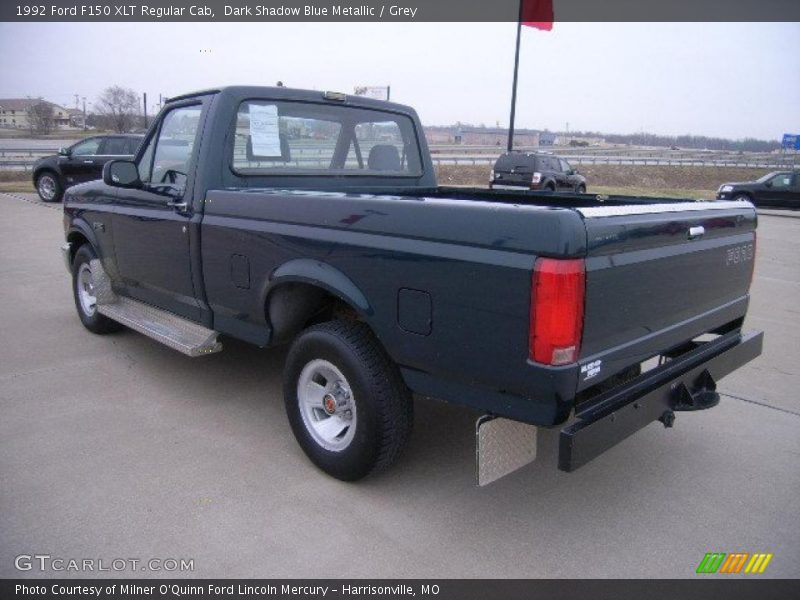 Dark Shadow Blue Metallic / Grey 1992 Ford F150 XLT Regular Cab