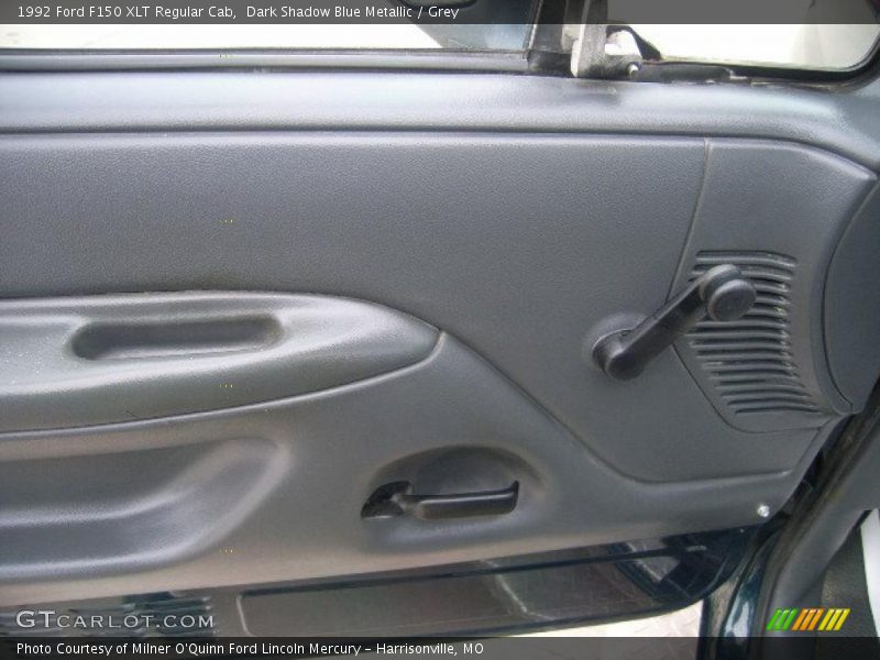 Dark Shadow Blue Metallic / Grey 1992 Ford F150 XLT Regular Cab