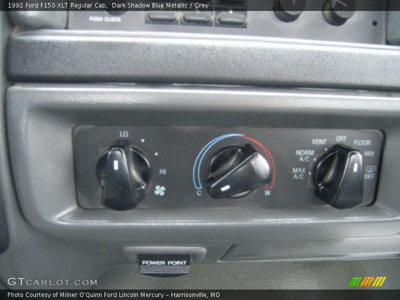 Dark Shadow Blue Metallic / Grey 1992 Ford F150 XLT Regular Cab