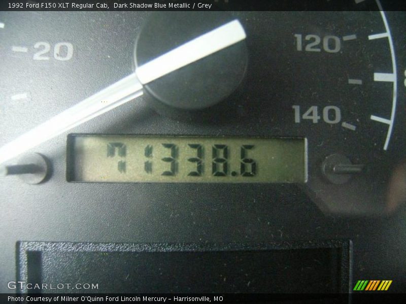 Dark Shadow Blue Metallic / Grey 1992 Ford F150 XLT Regular Cab
