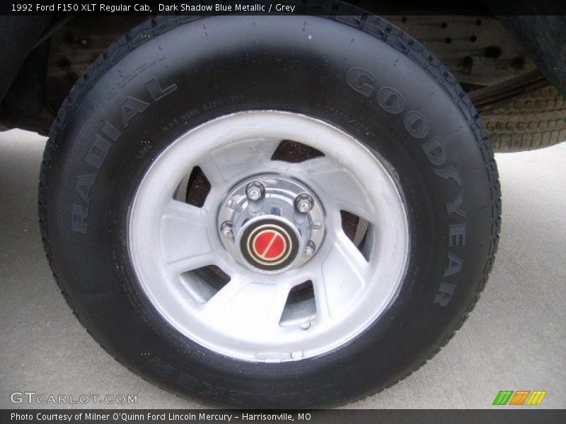 Dark Shadow Blue Metallic / Grey 1992 Ford F150 XLT Regular Cab