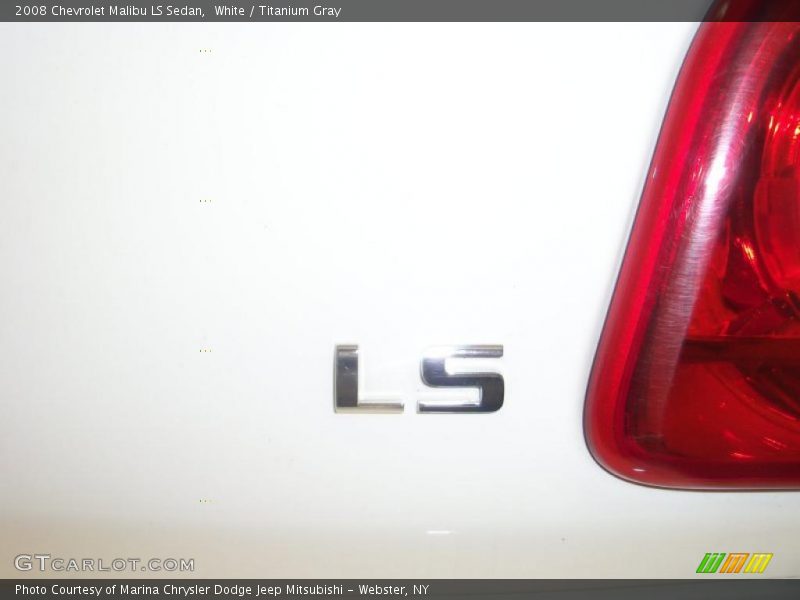 White / Titanium Gray 2008 Chevrolet Malibu LS Sedan