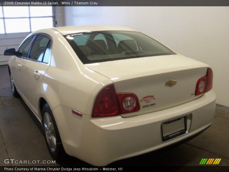 White / Titanium Gray 2008 Chevrolet Malibu LS Sedan