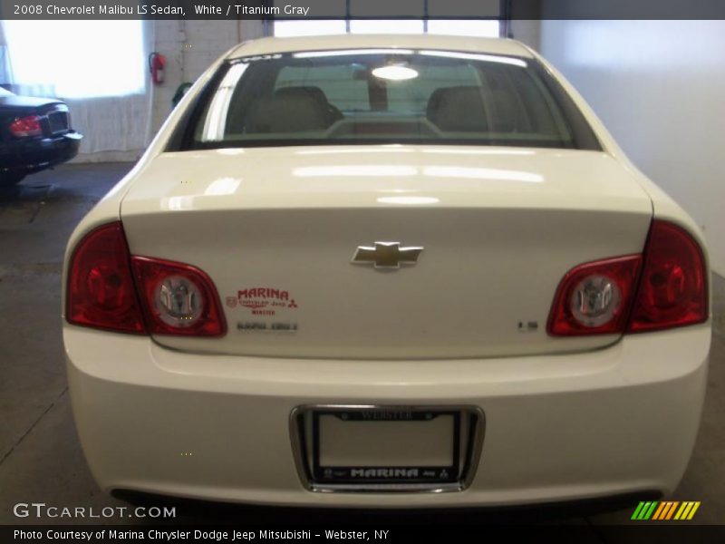 White / Titanium Gray 2008 Chevrolet Malibu LS Sedan