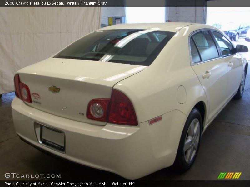 White / Titanium Gray 2008 Chevrolet Malibu LS Sedan