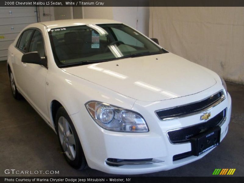 White / Titanium Gray 2008 Chevrolet Malibu LS Sedan