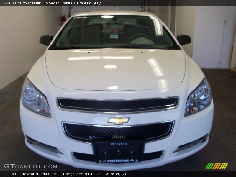 White / Titanium Gray 2008 Chevrolet Malibu LS Sedan