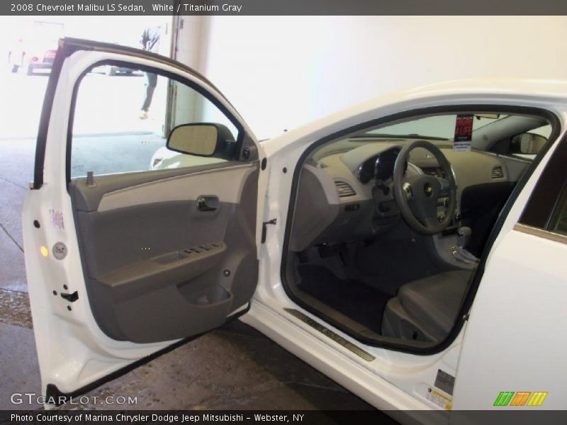 White / Titanium Gray 2008 Chevrolet Malibu LS Sedan