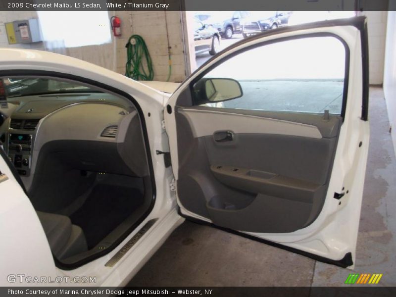 White / Titanium Gray 2008 Chevrolet Malibu LS Sedan