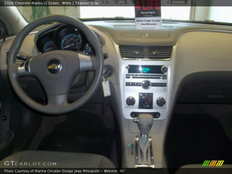 White / Titanium Gray 2008 Chevrolet Malibu LS Sedan