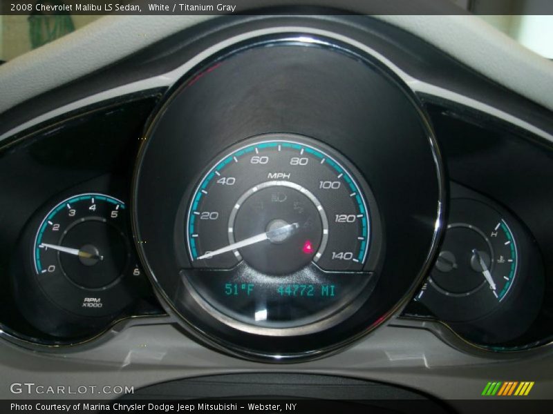 White / Titanium Gray 2008 Chevrolet Malibu LS Sedan