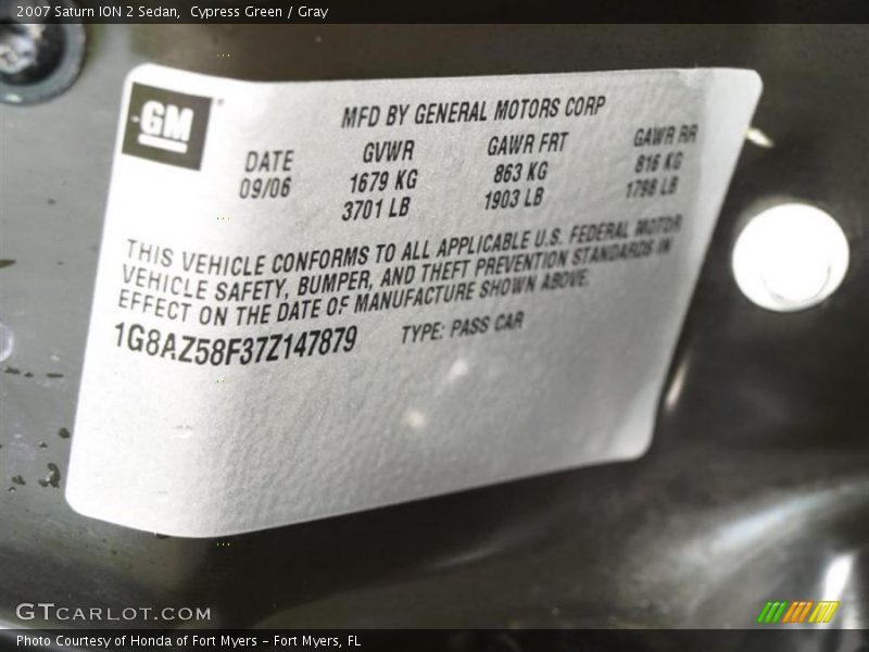 Cypress Green / Gray 2007 Saturn ION 2 Sedan