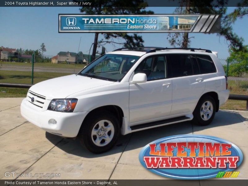Super White / Ivory 2004 Toyota Highlander I4