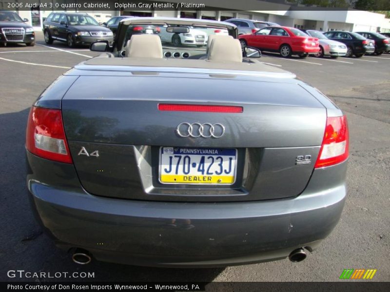 Dolphin Gray Metallic / Platinum 2006 Audi A4 3.0 quattro Cabriolet