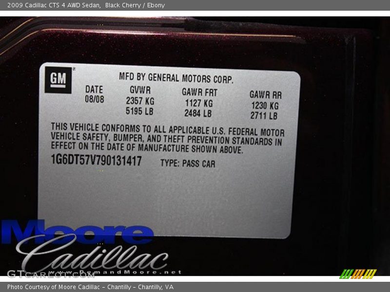 Black Cherry / Ebony 2009 Cadillac CTS 4 AWD Sedan