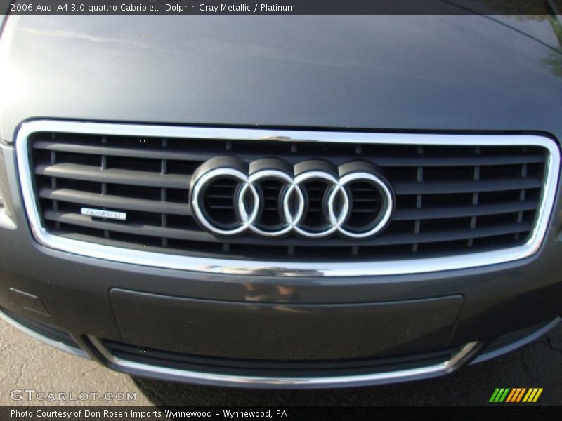 Dolphin Gray Metallic / Platinum 2006 Audi A4 3.0 quattro Cabriolet