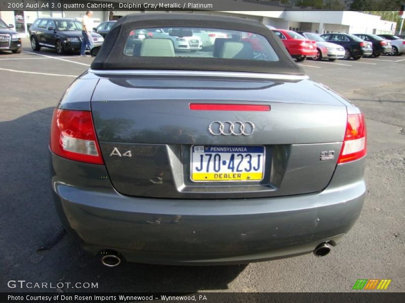 Dolphin Gray Metallic / Platinum 2006 Audi A4 3.0 quattro Cabriolet