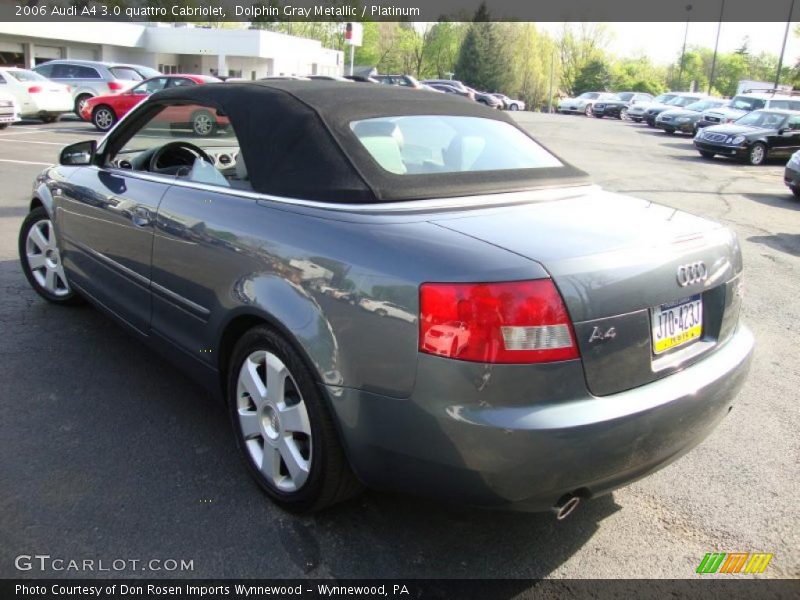 Dolphin Gray Metallic / Platinum 2006 Audi A4 3.0 quattro Cabriolet